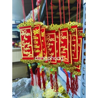 bịch 10 cái liễn mix nhiều câu chúc,trang trí ngày tết, treo mai đào dài 28cm