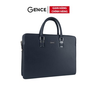 Cặp da nam túi xách công sở gence cdx18 chất liệu da bò cao cấp màu xanh navy