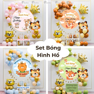 Set bóng tuổi hổ trang trí sinh nhật cho bé gái và trai