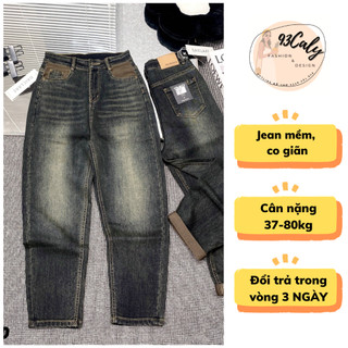 [BIGSIZE 80kg] 3000 Quần Jeans Nữ Dáng Baggy Co Giãn Cạp Cao Túi Phối,quần boy nữ lưng cao dáng rộng