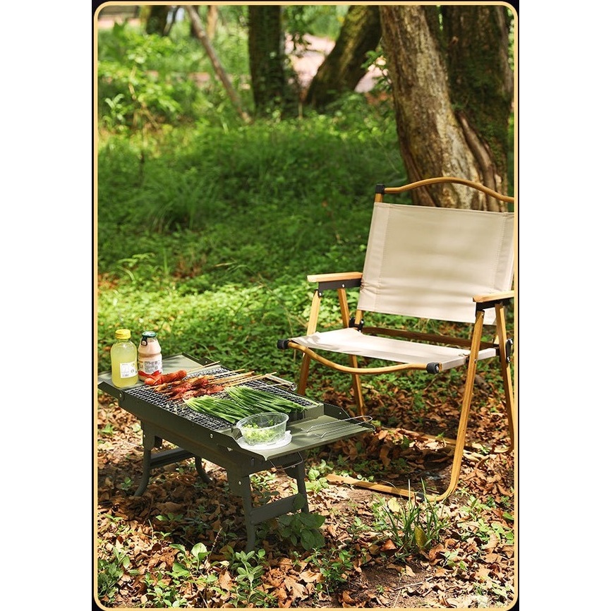 CHÍNH HÃNG Bếp nướng than hoa BBQ gấp gọn mang đi du lịch, cắm trại, dã ngoại, Bếp nướng quân đội ngoài trời tiện lợi