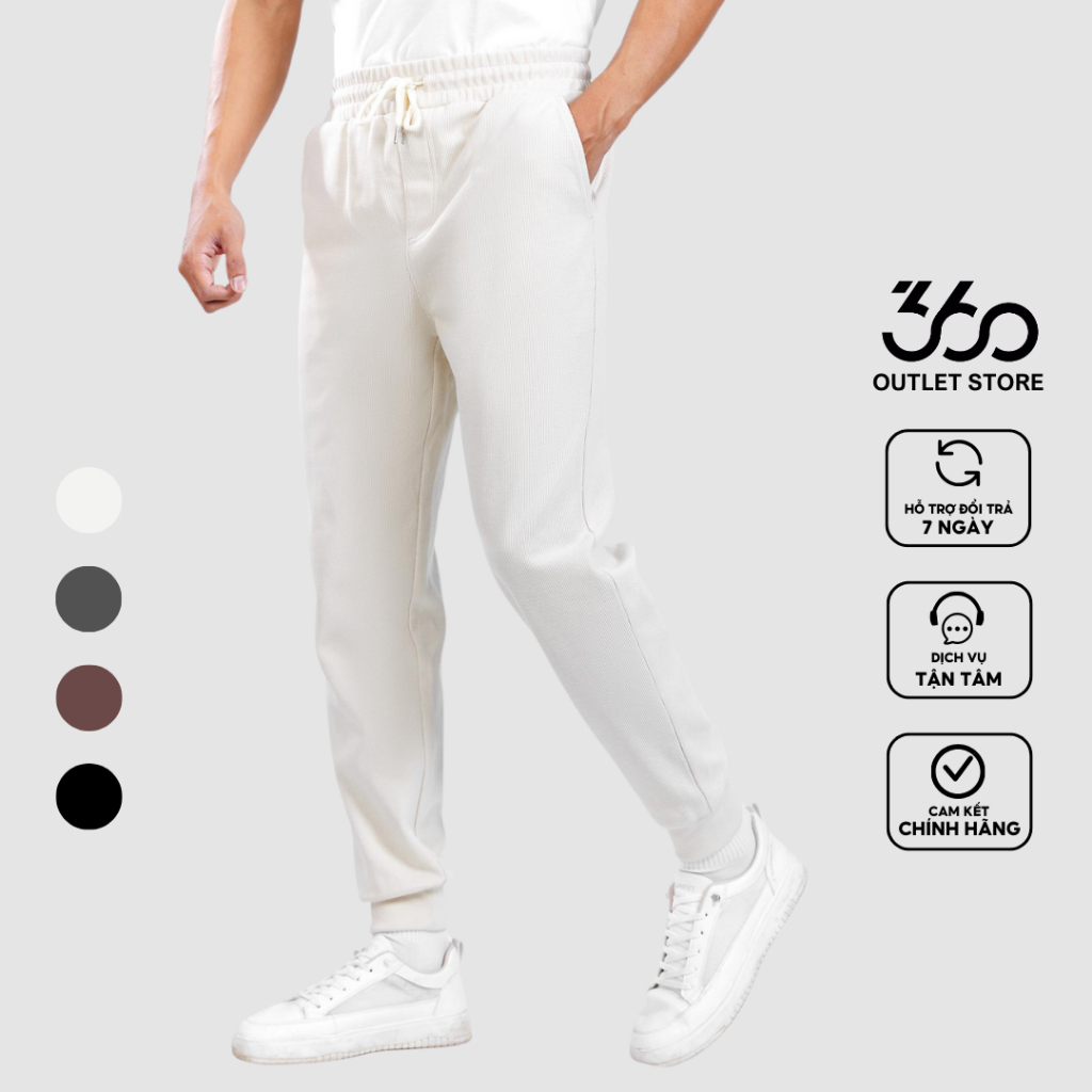 Quần nỉ jogger nam dây rút form ôm vừa vặn thương hiệu 360 Boutique chất liệu cao cấp - QGNTK407