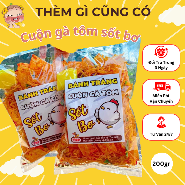 Bánh tráng cuộn sate mix vị, Cuộn tôm gà  sốt bơ, cuộn mực sốt me, cuộn bò sate gói 200gr siêu ngon - Thèm Gì cũng có