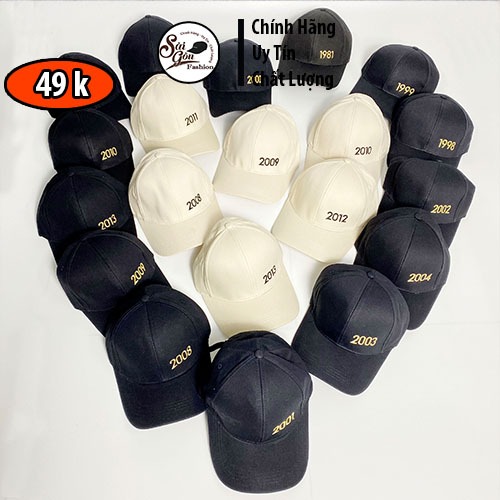 Mũ lưỡi trai | Nón kết thêu Năm Sinh từ 1980 đến 2013 chất Kaki Form Unisex Nam Nữ