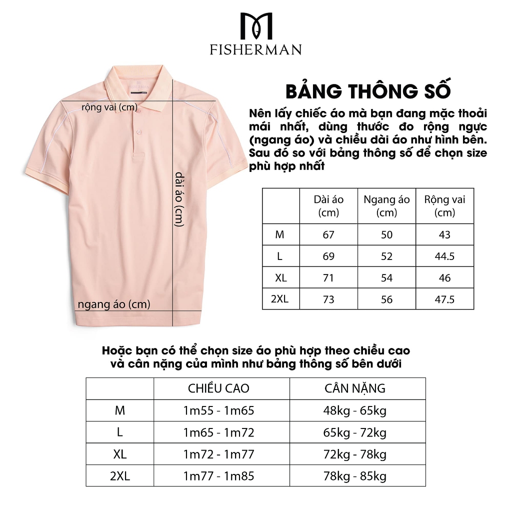 Áo Polo Nam Tay Ngắn Cổ Trụ Fisherman FM01 Vải Cotton Mềm Mịn Cao Cấp Thiết Kế Trẻ Trung Thanh Lịch