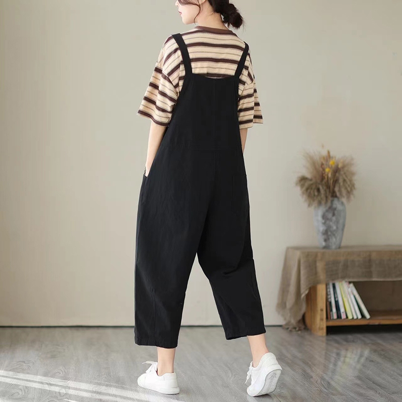 Quần baggy yếm denim KAMAKA túi kiểu trước bụng - NU9433