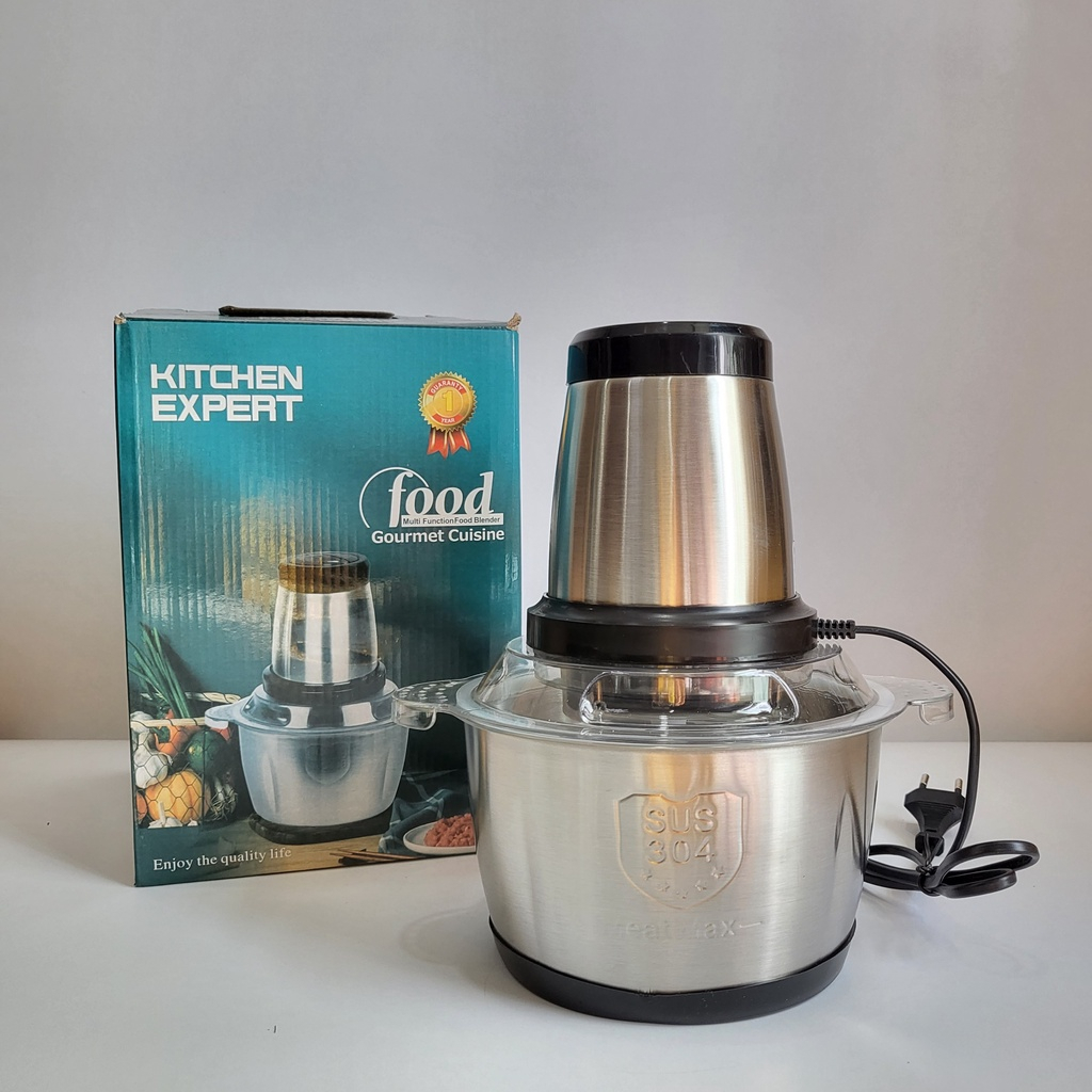 Máy xay thịt inox - GONA - máy xay 4 lưỡi đa năng công suất 2500w, máy xay cầm tay siêu khỏe dễ dàng sử dụng