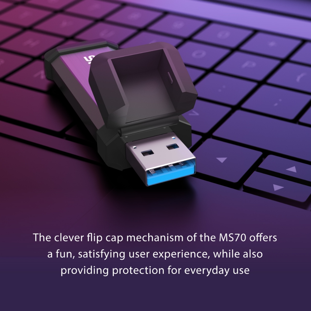Ổ cứng di động SSD  Silicon Power MS70* 1050MB/s - 850MB/s * 250GB, 500GB, 1TB, 2TB * Màu xám* USB Type-A/BH 3 năm