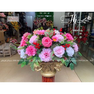 H&H Flower - Bình hoa lụa để bàn, Lẵng hoa dài bàn họp hội nghị, Dải hoa lụa giá rẻ - Hoa Lụa Cao Cấp