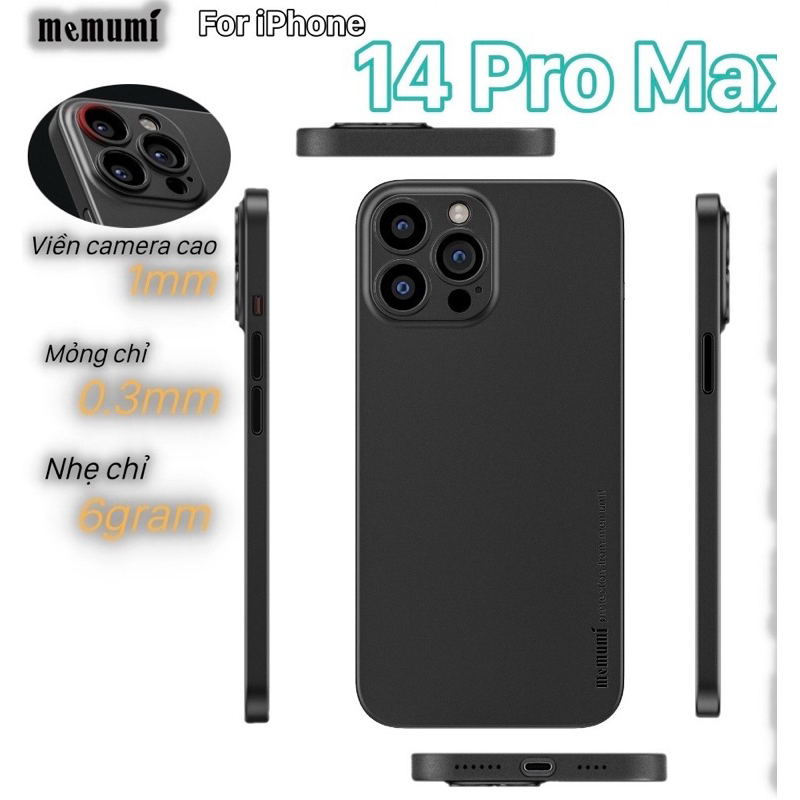 ỐP LƯNG IPHONE 14 PRO MAX 14 Plus / 14 pro / 14 MEMUMI MỎNG LỤA CHÍNH HÃNG