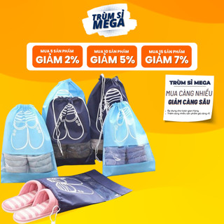 Túi vải đựng giày dép du lịch, thể thao, có dây rút, chống bụi bẩn tiện lợi bỏ vali gọn gàng