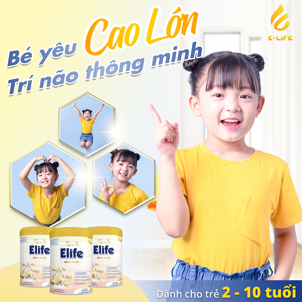 Combo [ELIFE 3 GOLD BABY + SIRO] - Cho trẻ từ 2-10 tuổi (800g)