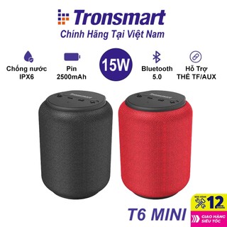 Loa Bluetooth 5.0 Tronsmart T6 Mini Speaker Công Suất 15W Chống nước IPX6 Hỗ Trơ Thẻ TF AUX - Hàng chính hãng 