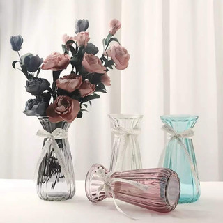 Bình hoa thuỷ tinh sọc nhiều màu (cao 20-22cm)