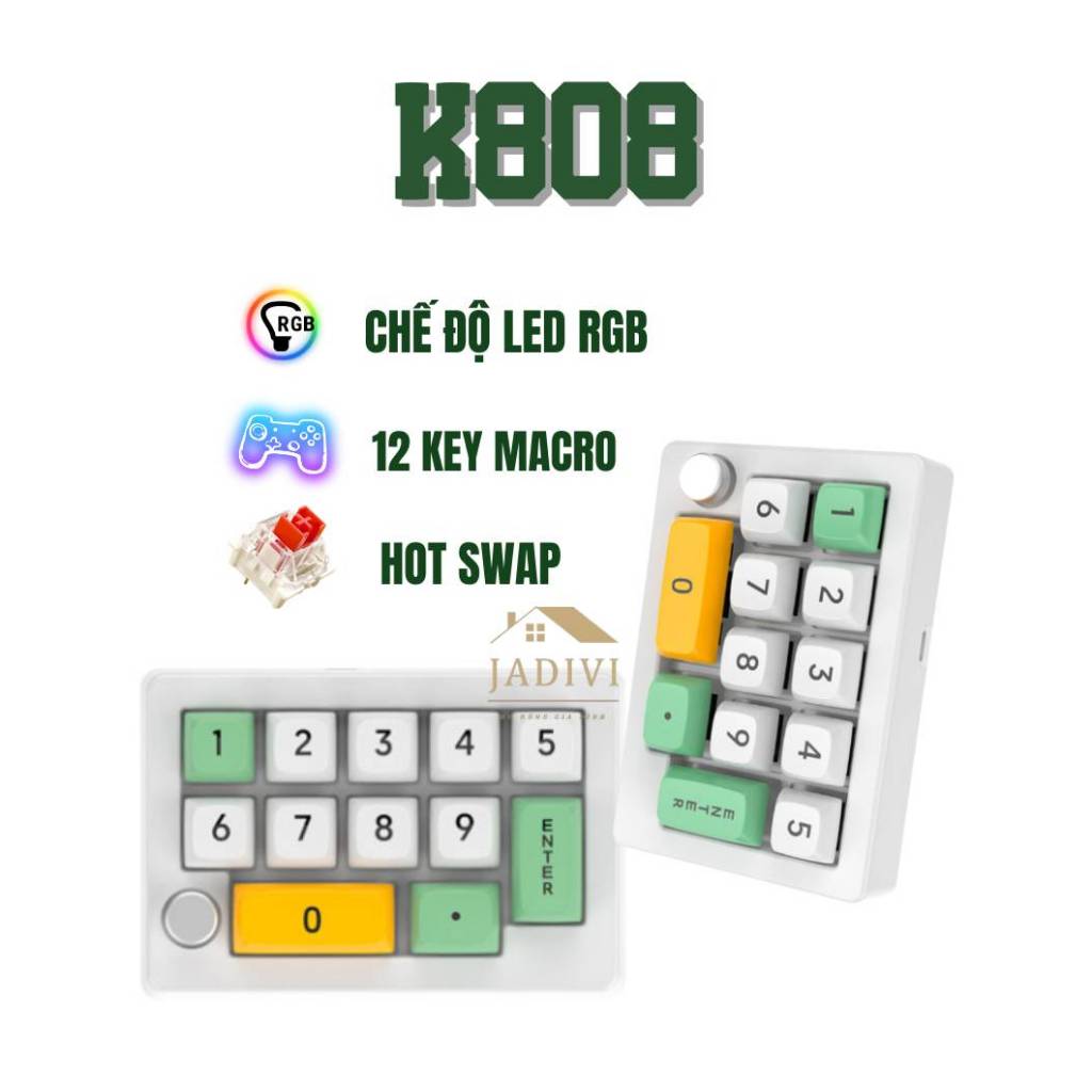 Bàn phím cơ K808 , phím số numpad