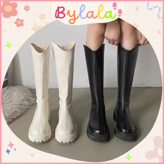 Bốt cổ v bylala bốt đùi cao cổ 4 phân da lì ga18