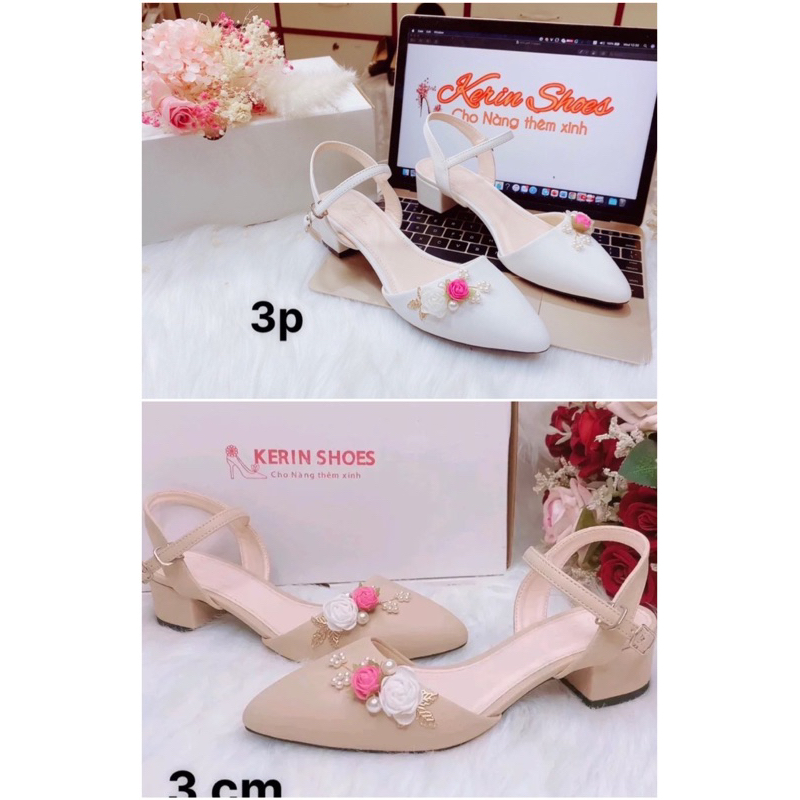 Giày sandal bít mũi 3p kết hoa