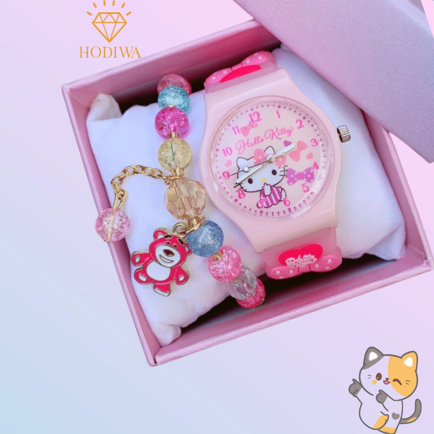 Đồng hồ đeo tay HODIWA  hình kuromi,melody,hello kitty làm quà tặng sinh nhật , noel cho bé gái -M6