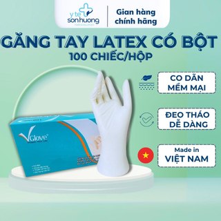 Găng tay có bột VGlove bao tay cao su dùng cho y tế, spa ,  thực phẩm , công nghiệp