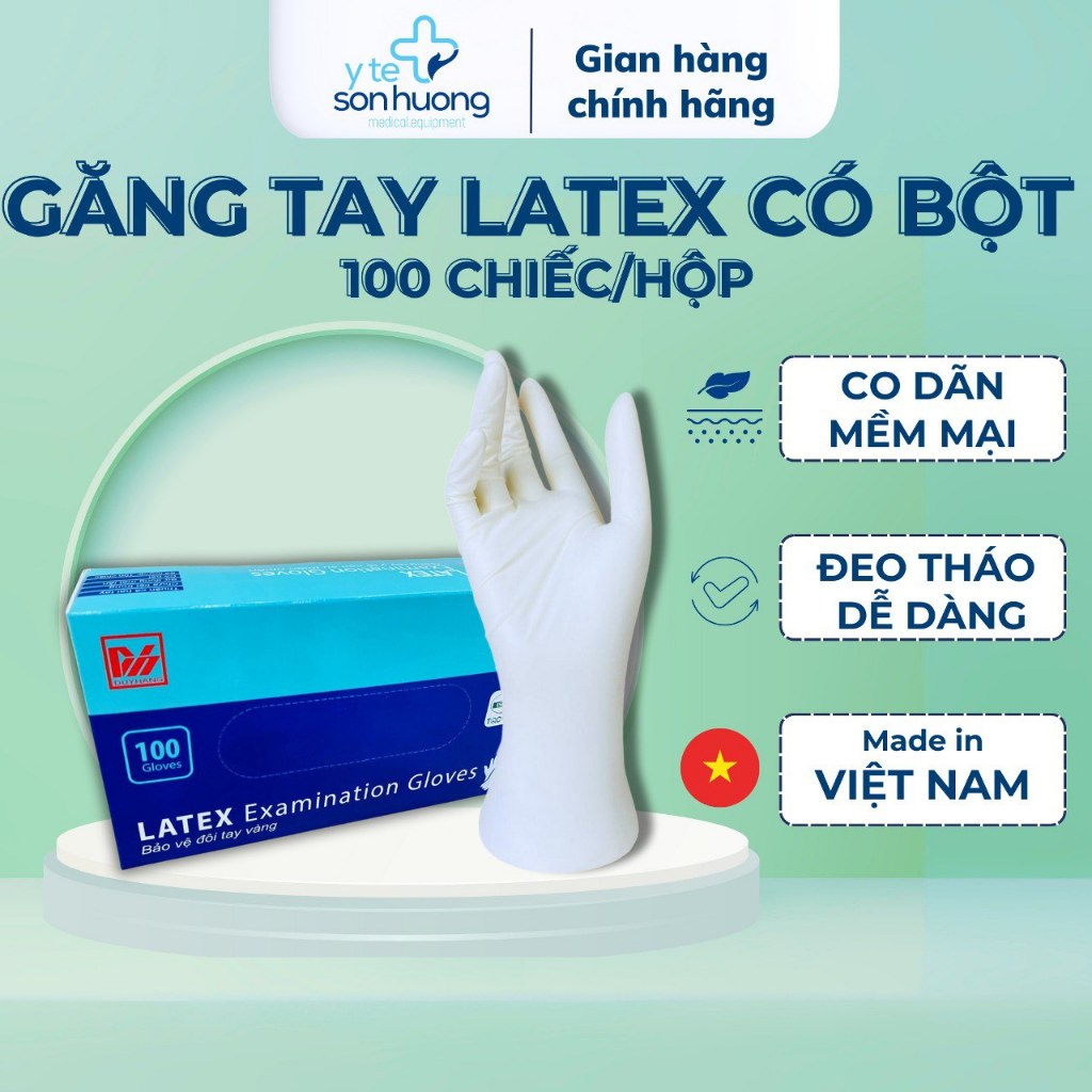 Bao tay y tế - Duy Hàng - găng tay có bột  găng tay phun xăm / spa / nail - hộp 100 chiếc