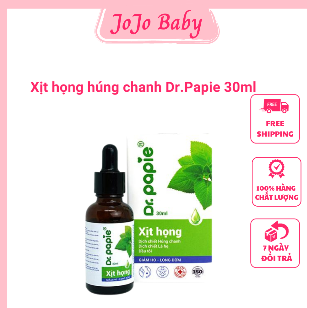 Dầu Húng Chanh Dr.Papie 30ml Hỗ Trợ Giảm Ho, Tăng Sức Đề Kháng