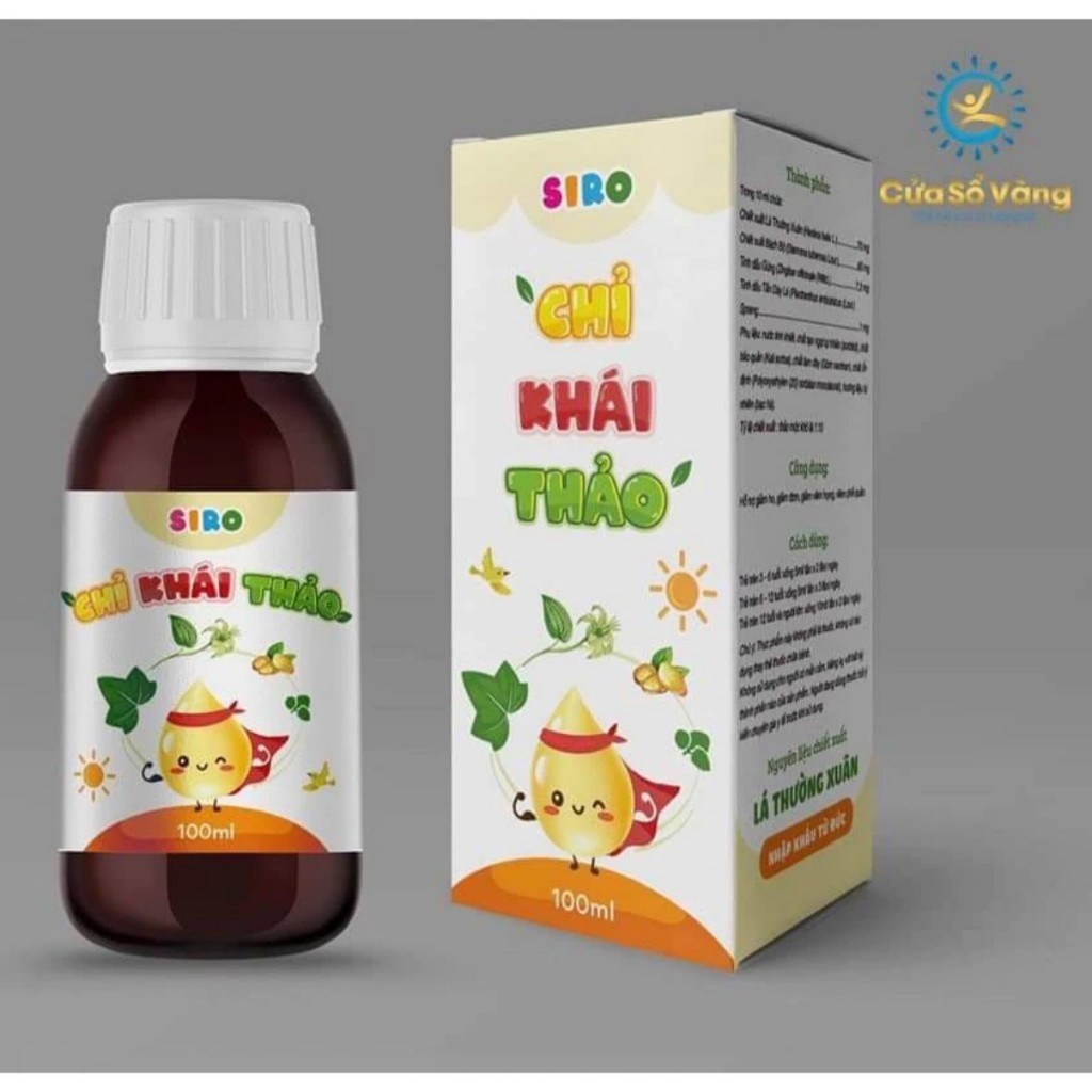 Siro ho chỉ khái thảo cửa sổ vàng- hỗ trợ giảm ho, long đờm thanh lọc phổi,rất tốt cho em bé và người già