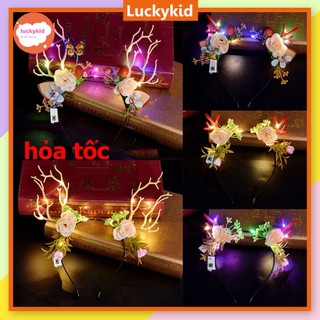 Bờm noel, cài tóc noel, băng đô cài tóc phụ kiện giáng sinh có đèn