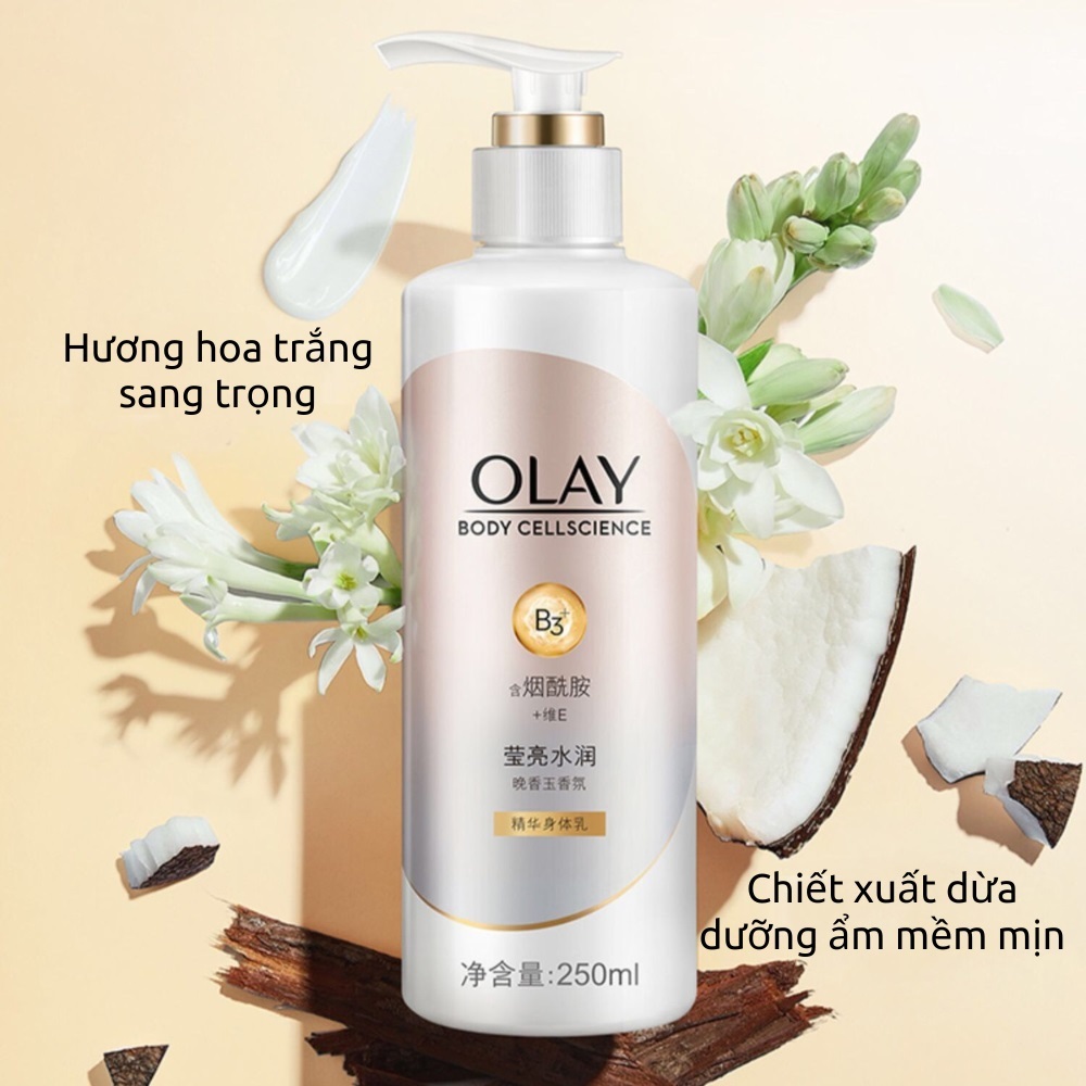 Dưỡng Thể OLAY Body Cellscience B3+ Vitamin E Siêu Trắng Da 250ML