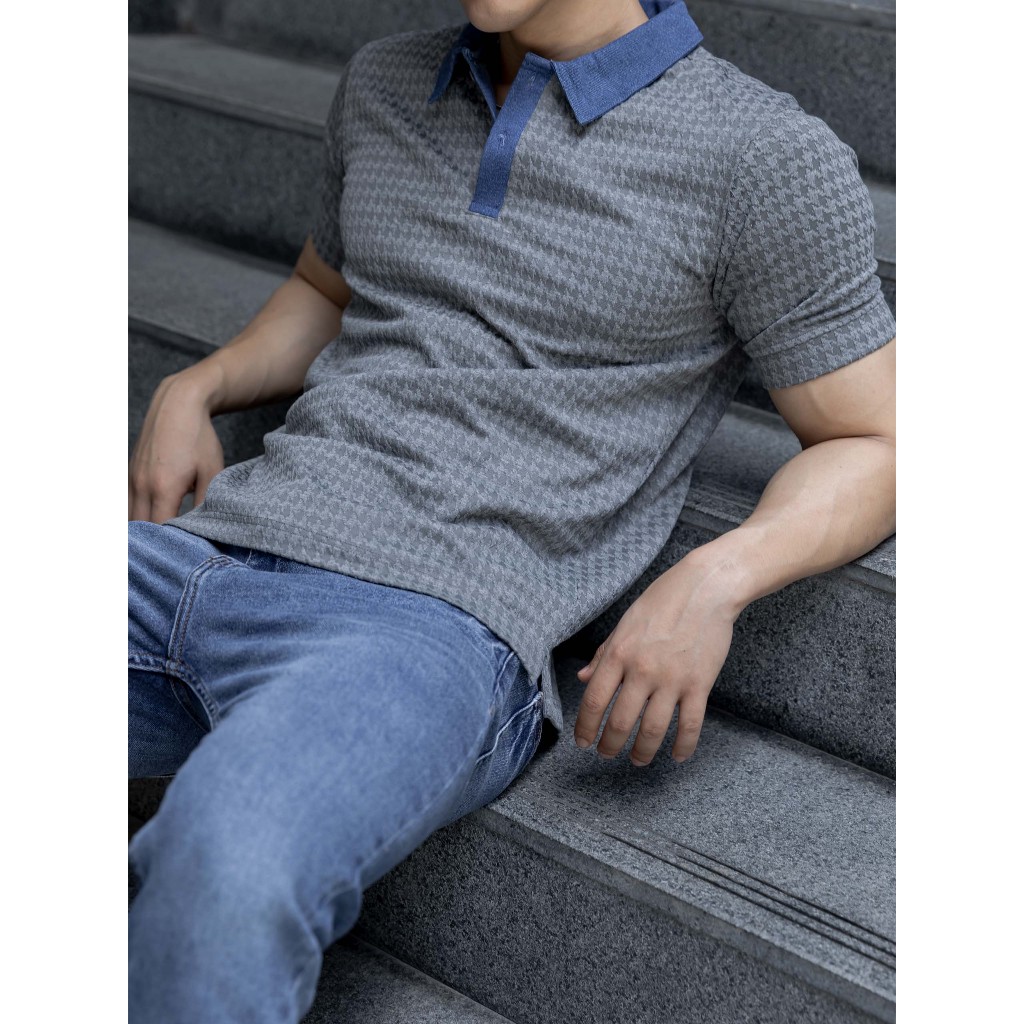 Áo Polo Nam Denim Collarstyle Fab, Chất Vải Cotton Dệt Blend Thoải Mái, PL0072, SOMEHOW