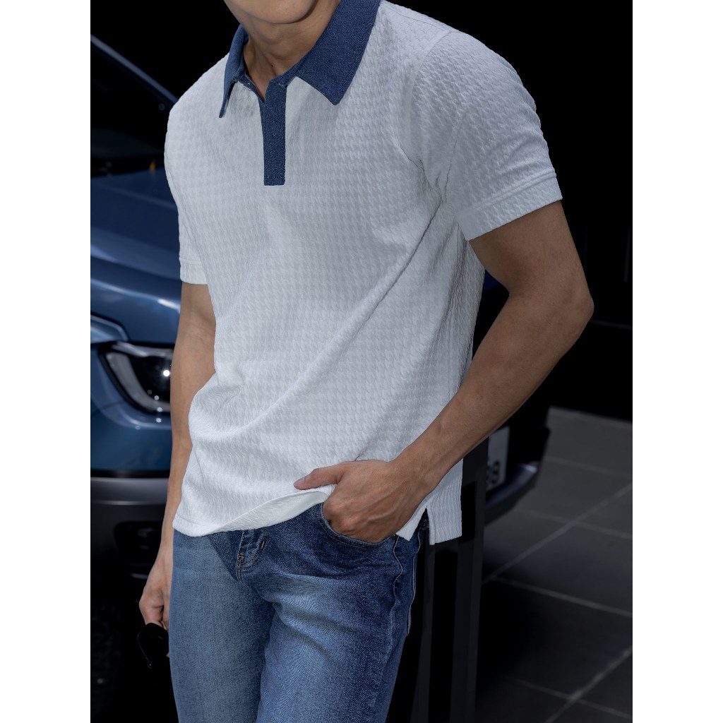 Áo Polo Nam Denim Collarstyle Fab, Chất Vải Cotton Dệt Blend Thoải Mái, PL0072, SOMEHOW