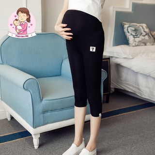 Quẩn lửng bầu chất zip mịm hình Mèo, có cúc chỉnh chun và đáp bụng bầu cho Mom