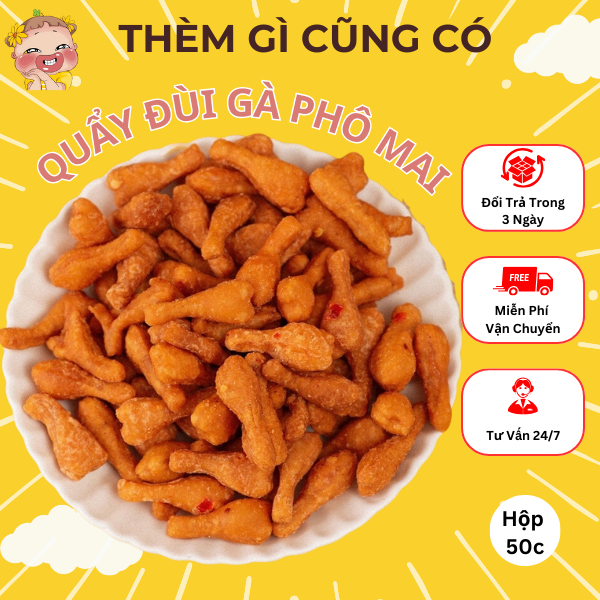 500gr ĐÙI GÀ PHÔ MAI, SNACK CÁC LOẠI THƠM NGON, GIÒN TAN - THÈM GÌ CŨNG CÓ