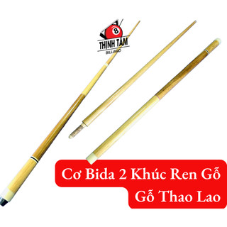 Cơ bida 2 khúc gỗ thao lao, gậy bida líp cao cấp