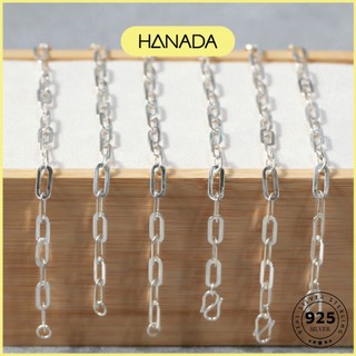 Lắc Tay Bạc Cao Cấp Hanada Lắc Unisex Móc Xích Bản Dẹp Mỏng 0260 F12