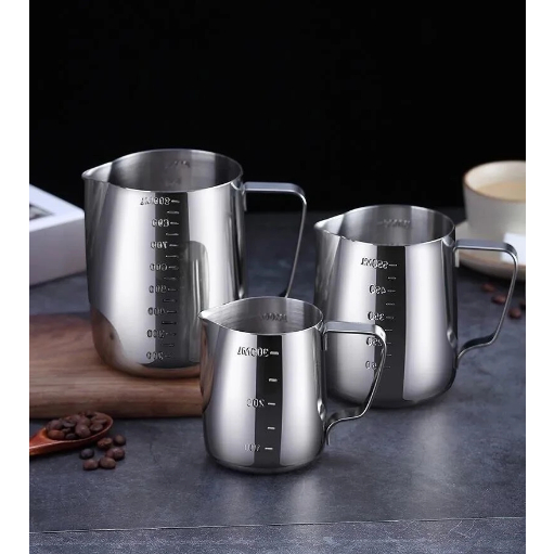 Ca sữa,ca đánh sữa lường inox có chia vạch