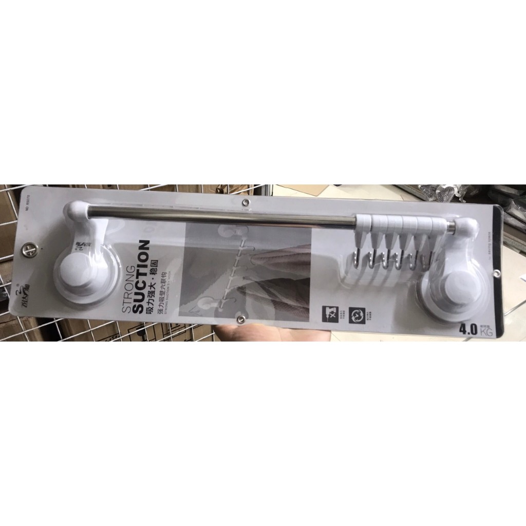 Thanh ngang treo đồ hút chân không, móc treo đồ hút chân không kèm móc 5070