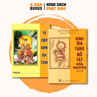 Sách - Combo Kinh Địa Tạng Bồ Tát Bổn Nguyện Trọn Bộ (Bìa Mềm) và vở chép Kinh Địa Tạng (không chữ)