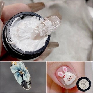  Gel khô nặn hoa tạo hình thú nổi charm nơ Huaxi màu Trắng  chất gel lỳ không bám bụi 
