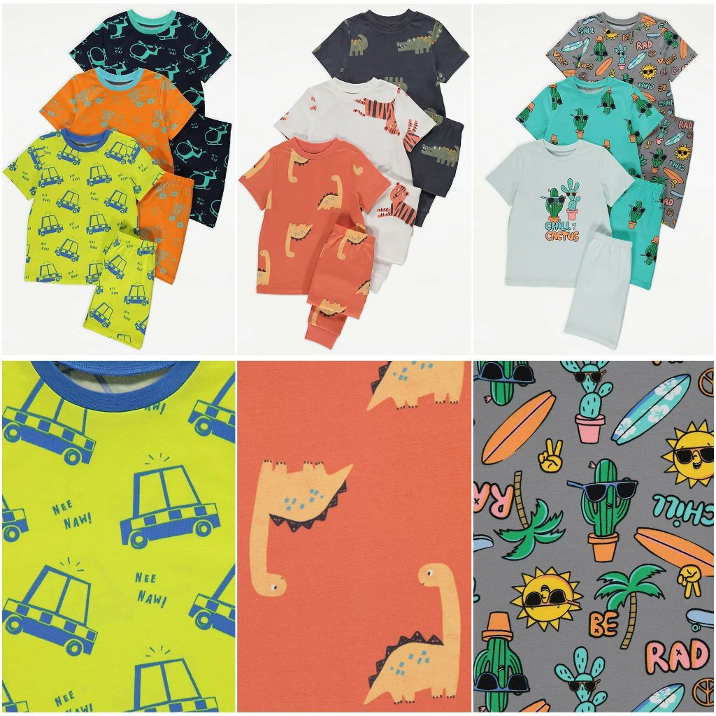 Set 3 bộ quần áo oto vàng đen George_hàng chính hãng authentic