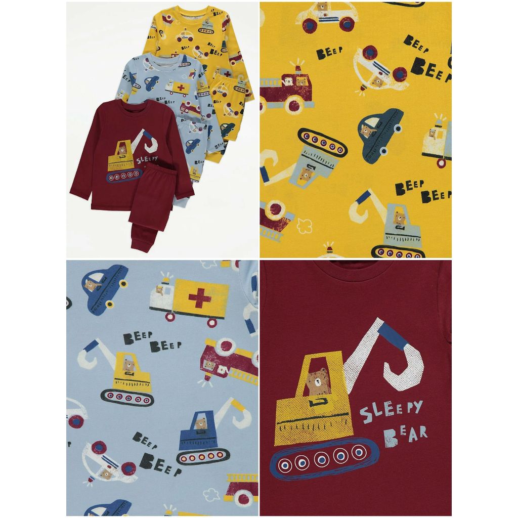 Set 2 bộ quần áo 3 bộ quần áo dài tay pyjamas PJM George_hàng chính hãng authentic