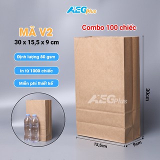 (100 túi) Túi giấy đựng thực phẩm mã V2