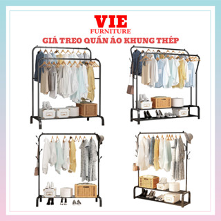 🚛 FREESHIP 🆓 Giá Treo Quần Áo Sắt Thép Sơn Tĩnh Điện - Kệ Treo Quần Áo, Để Giày Dép Lắp Ghép Đa Năng