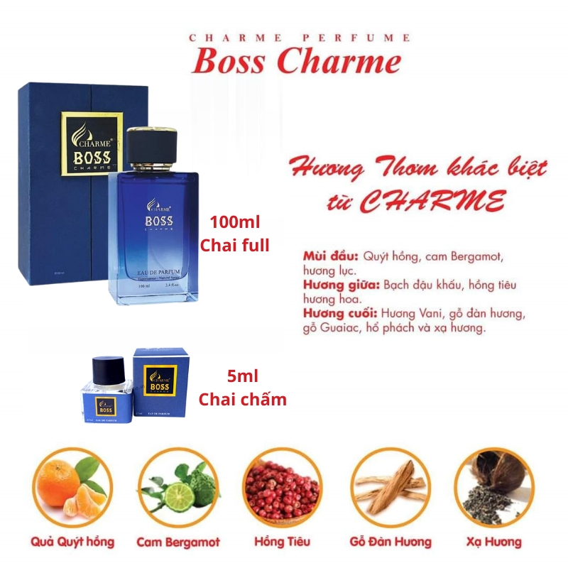 Nước hoa nam Charme Boss Charme 5ml - chai chấm