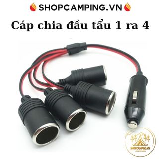 Cáp Chia Đầu Tẩu Sạc Trên ôtô 1 ra 4/ 1 ra 3 (công suất cao 200w)