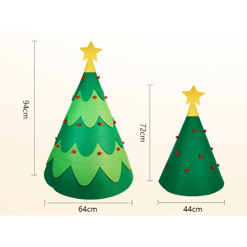 Cây thông Noel vải dạ 3D mẫu 2023, đồ chơi trang trí Giáng sinh cho Bé