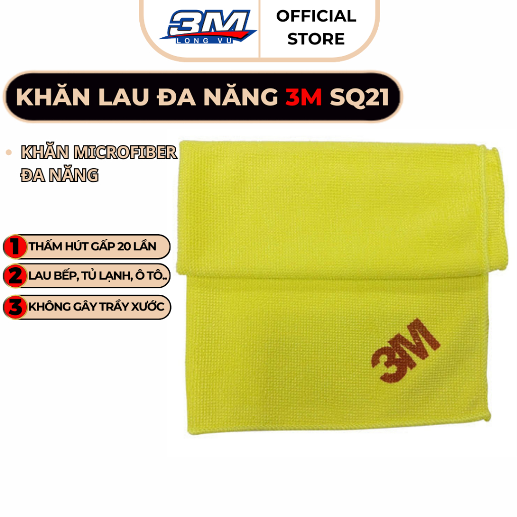 Khăn Lau Đa Năng Cao Cấp Microfiber 3M SQ21 - 3M Long Vu