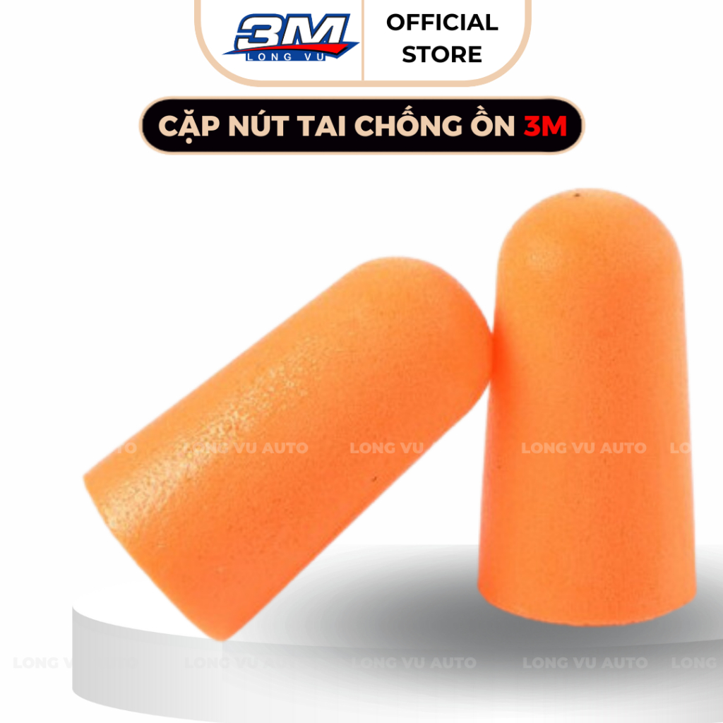 Nút tai chống ồn 3M™ 1100 cấu tạo từ PU xốp,mềm mịn, Nhét tai chống ồn đặt chỉ số NRR 29dB (1 cặp) - 3M Long Vu
