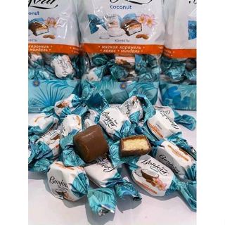 Kẹo socola dừa hạnh nhân Konti Bonjour coconut Chính Hãng Nga