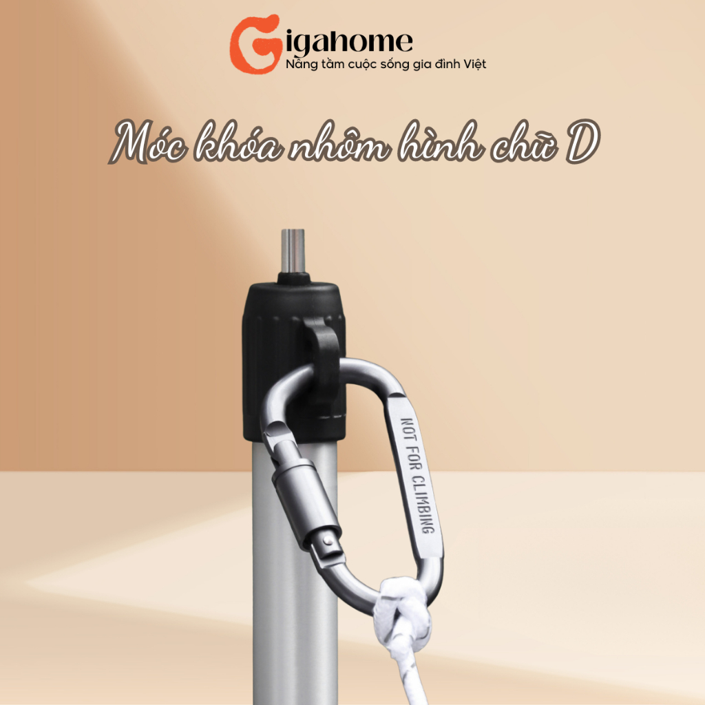Móc Khóa Hợp Kim Nhôm Chữ D GIGAHOMEVN Đi Phượt Đa Năng Siêu Cứng, Bền Bỉ 8498