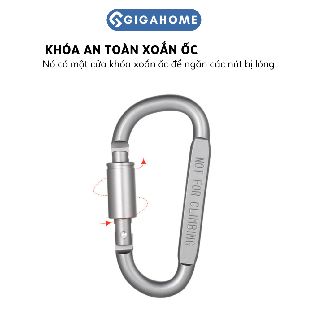 Móc Khóa Hợp Kim Nhôm Chữ D GIGAHOMEVN Đi Phượt Đa Năng Siêu Cứng, Bền Bỉ 8498